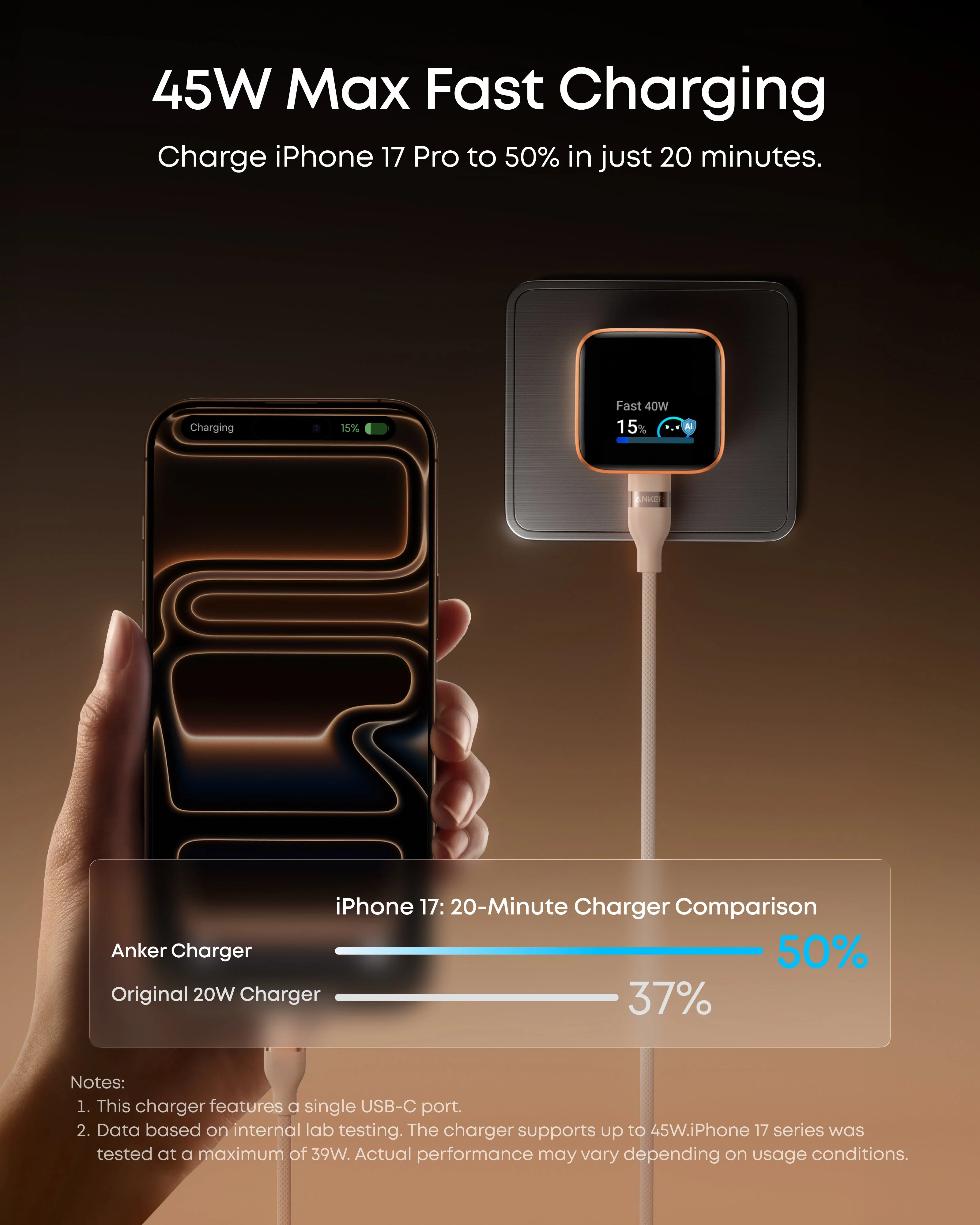 Anker Nano Charger (45W, Smart Display, 180° Foldable) - Image 21