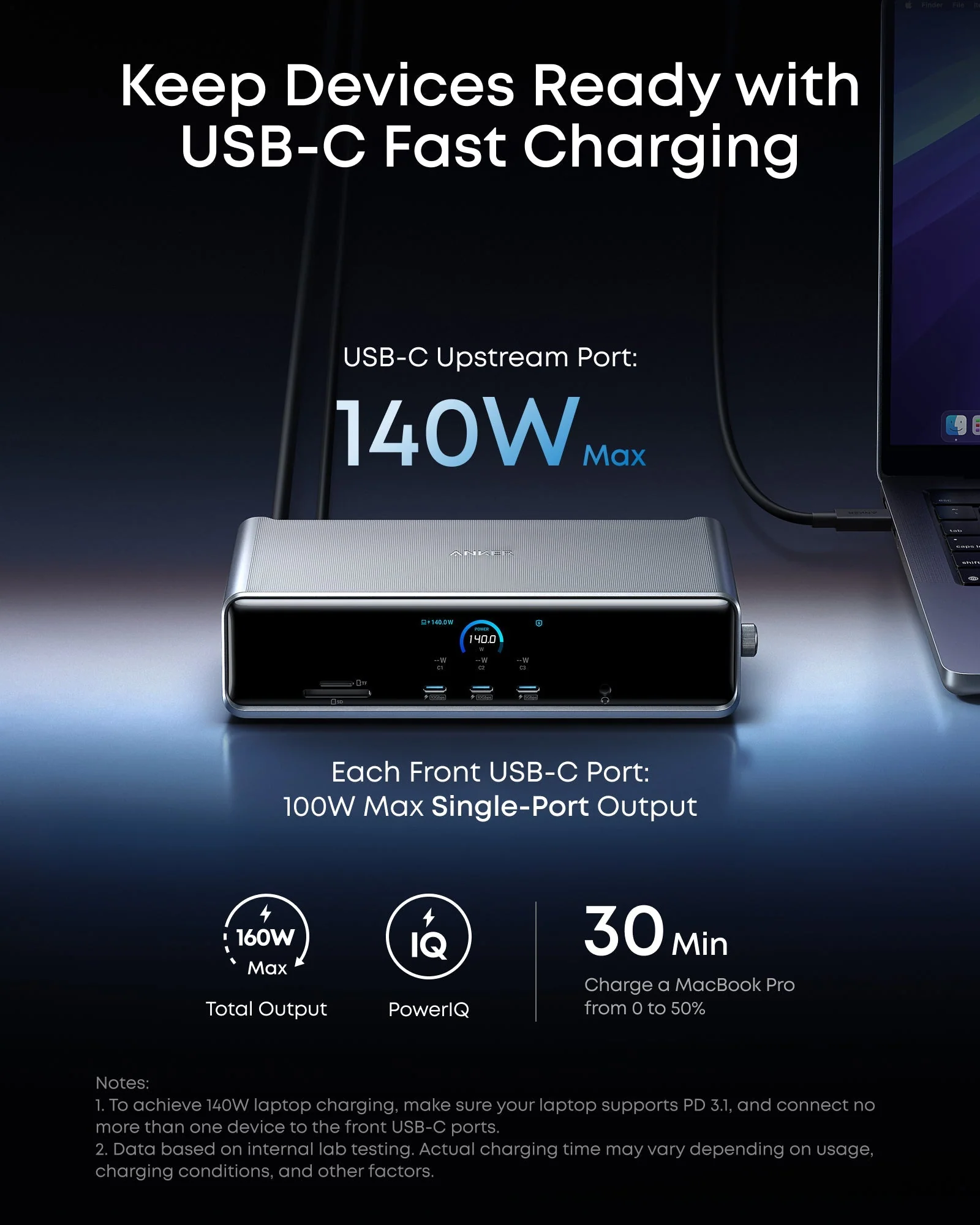 Anker Prime Docking Station (14-in-1, Triple Display, DisplayLink) with DL7400 - Image 5
