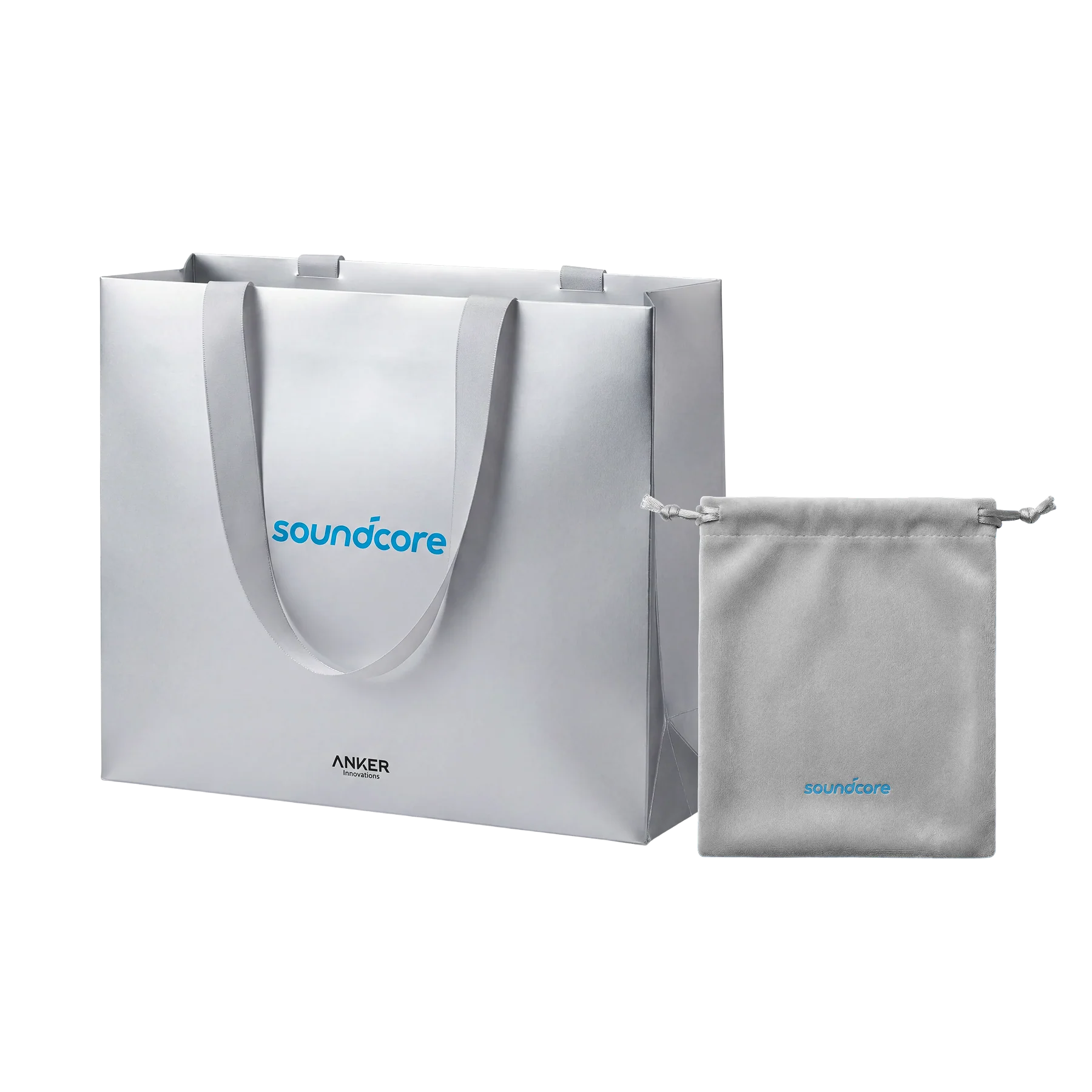 Elevate Your Soundcore Experience｜Premium Gift Bag and Light Grey Pouch