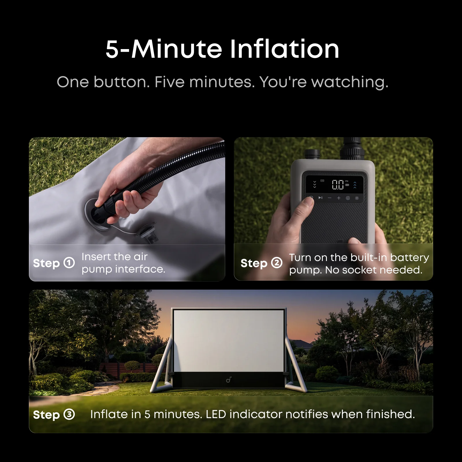 soundcore Nebula 200-Inch Silent Inflatable Projector Screen - Image 3