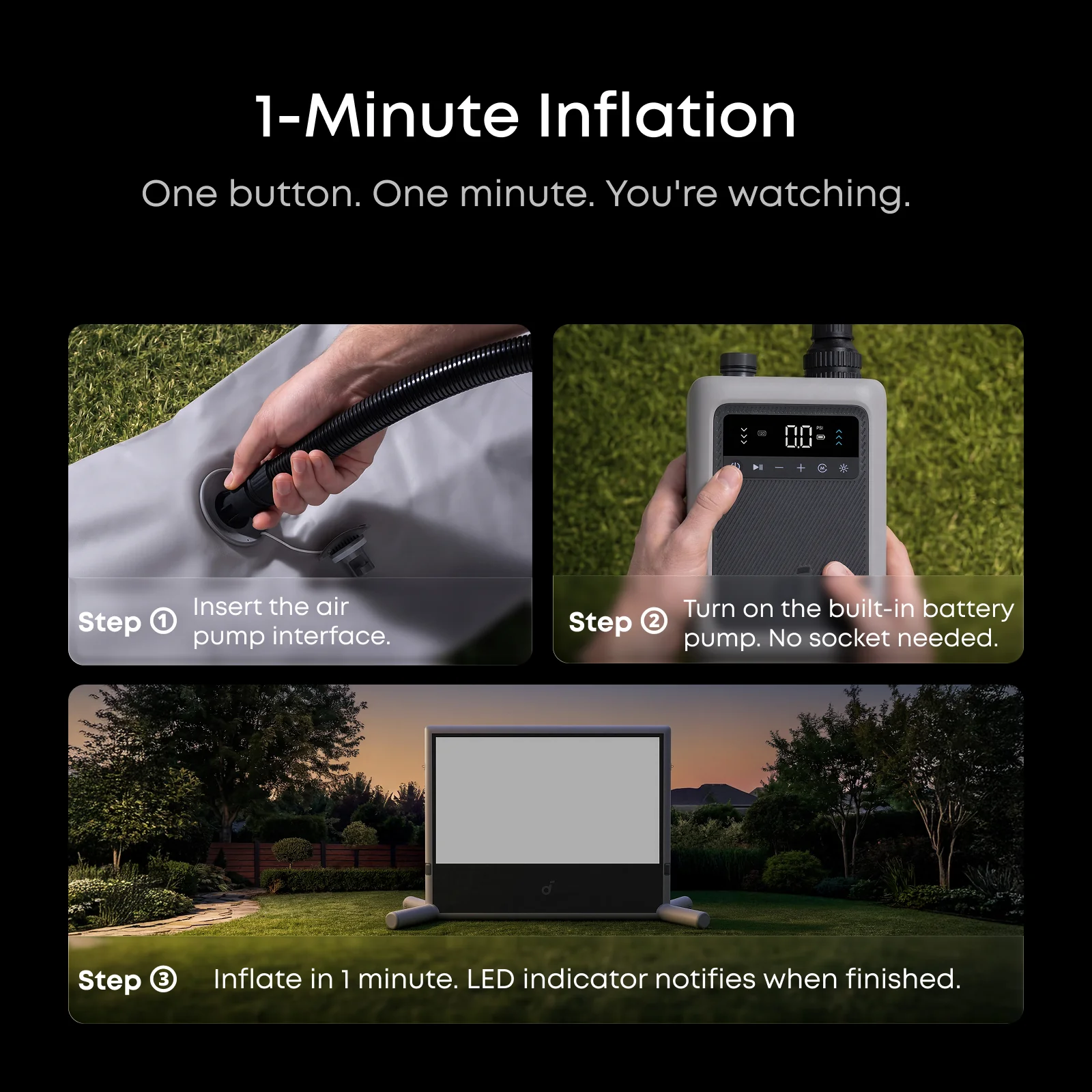 soundcore Nebula 120-Inch Silent Inflatable Projector Screen - Image 2