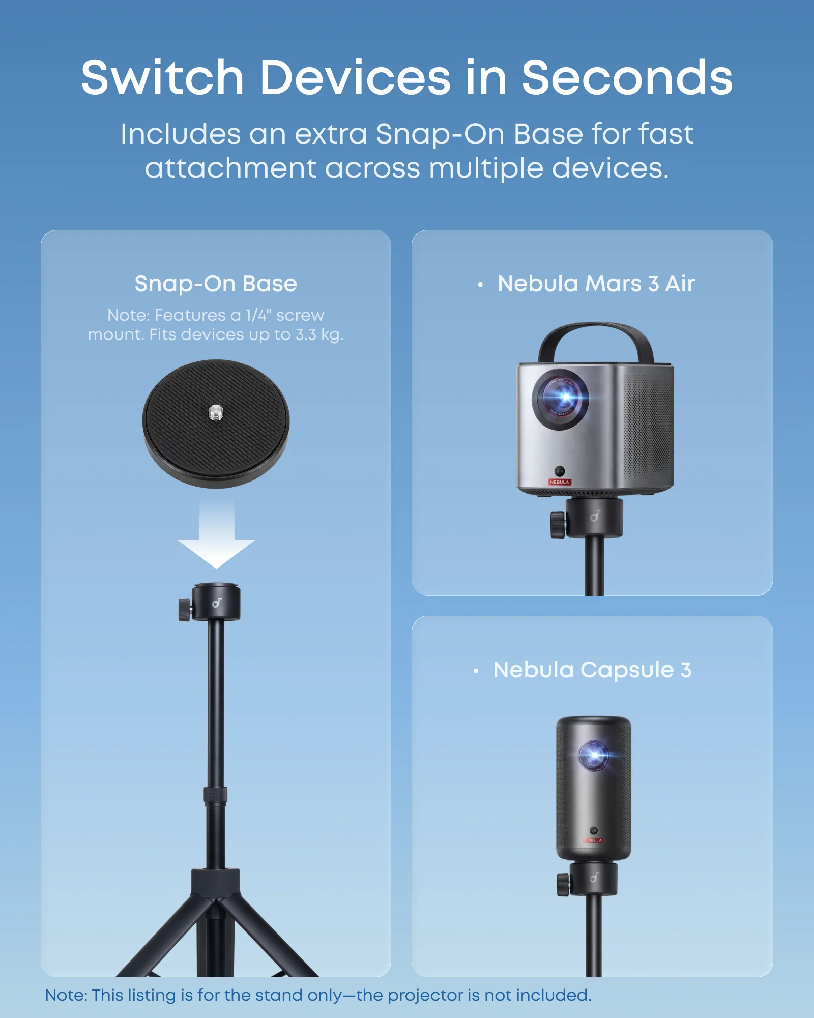 Nebula Projector Stand for P-Series & Universal Compatibility for More Projectors - Image 3