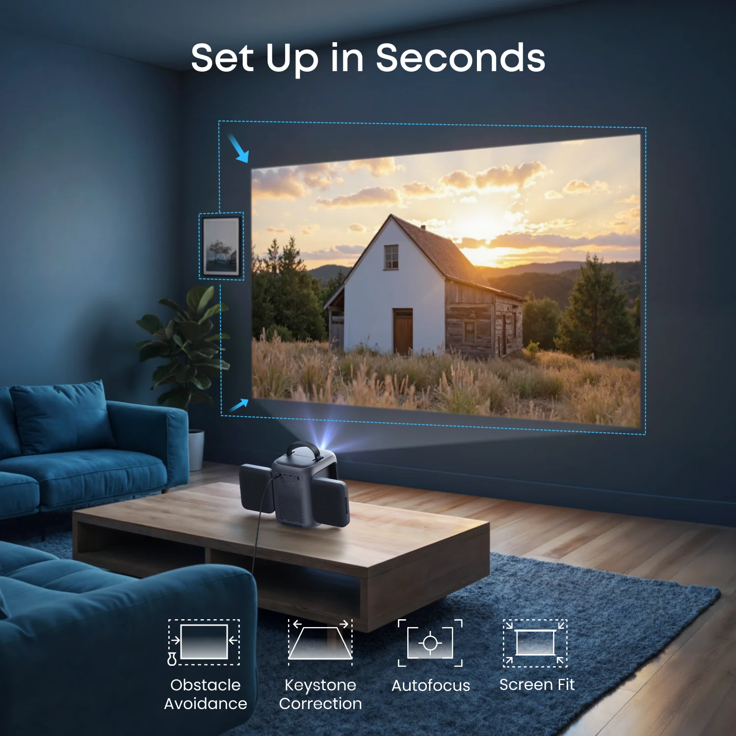 soundcore Nebula P1i | World's First Smart Portable Projector with Flippable Speakers - Image 12