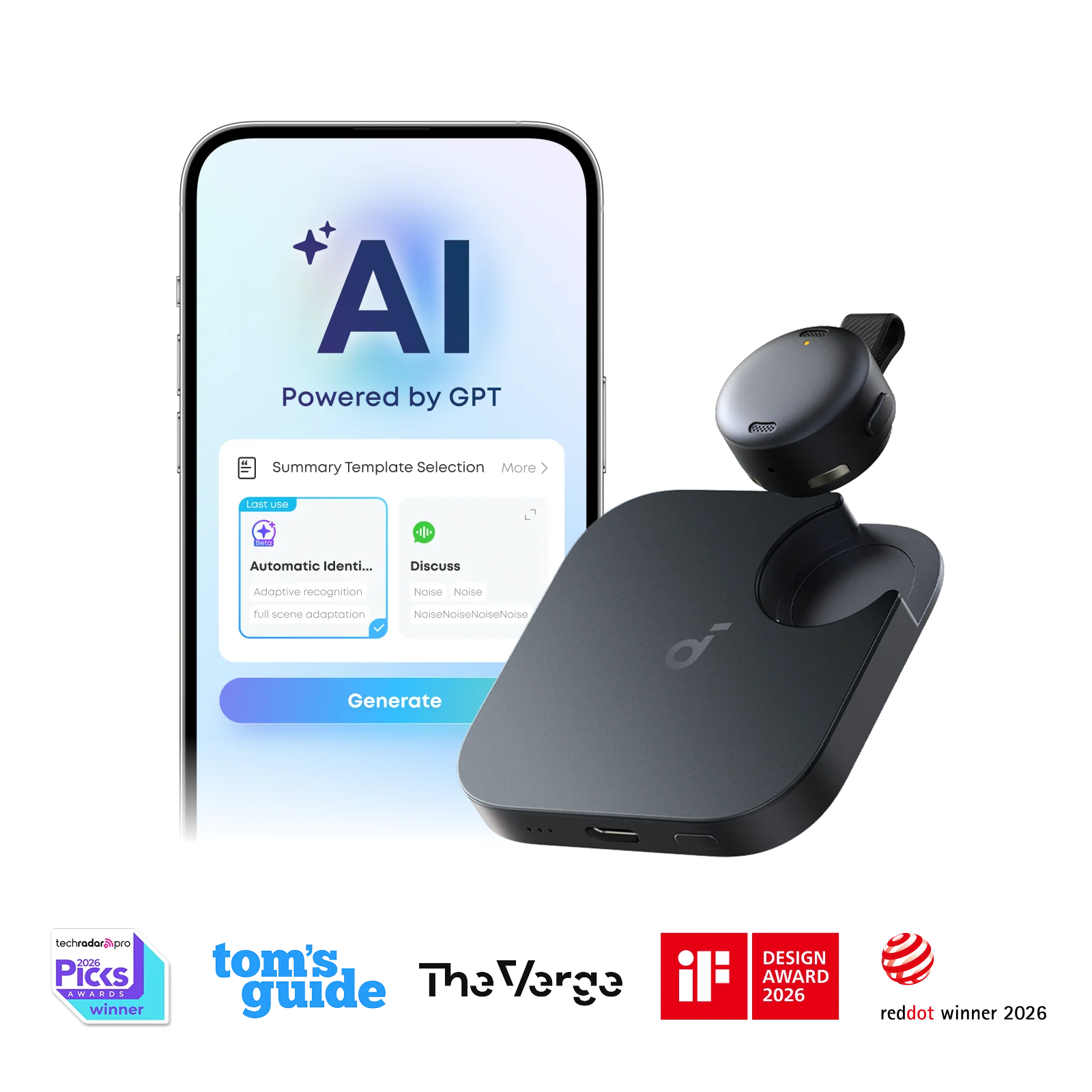 Anker soundcore Work | Coin-Sized Wearable Al Note Taker / Voice Recorder - Image 3